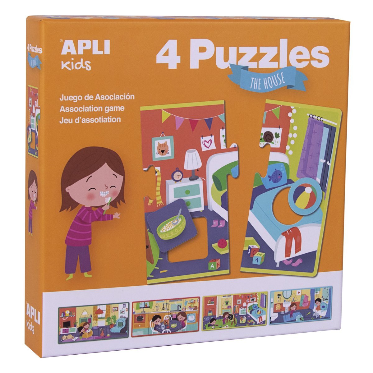 

Apli Kids, пазл, Дома, 4х4 шт.