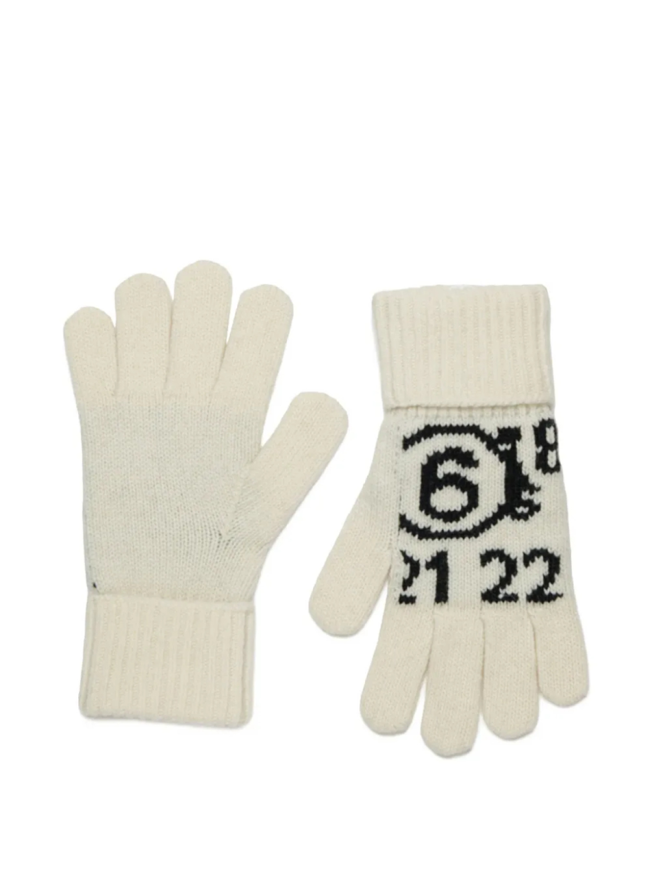 

MM6 Maison Margiela Kids перчатки вязки интарсия, белый