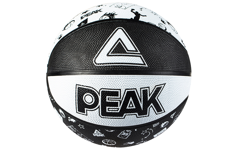 

PEAK Резиновый баскетбольный мяч Black White размер 7 тренировочный унисекс