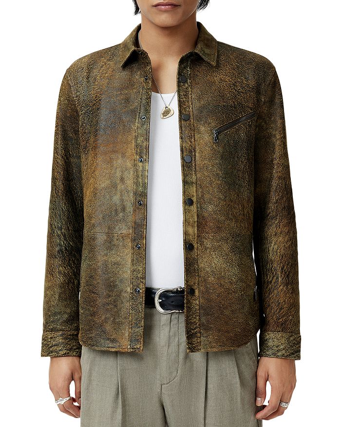 

Куртка-рубашка Kadd Regular Fit из овчины John Varvatos, коричневый/бежевый