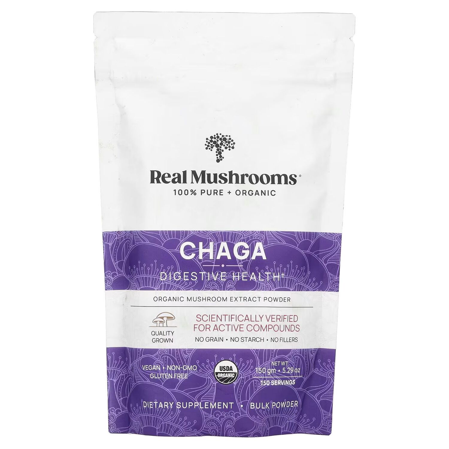 

Чага, порошок органического экстракта грибов, 5,29 унции (150 г) Real Mushrooms