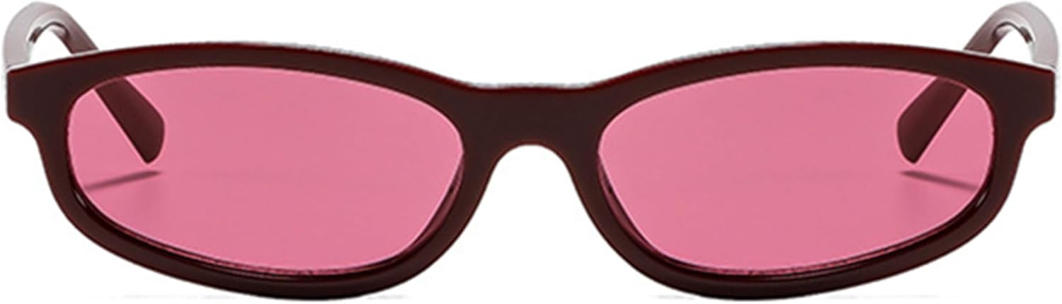 

Солнцезащитные очки Bullabulling в стиле ретро, ​​овальные, для женщин и мужчин, винтажные, 90-е, маленькие, «кошачий глаз», модные круглые солнцезащитные очки с защитой UV400, Deep Red