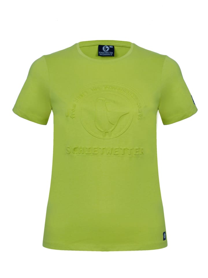 

Футболка SCHIETWETTER Martha, 3D-Prägung, цвет palm green