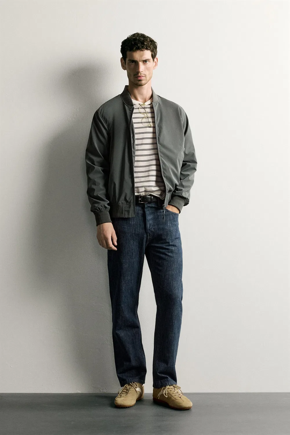 Техническая куртка-бомбер ZARA, Anthracite grey