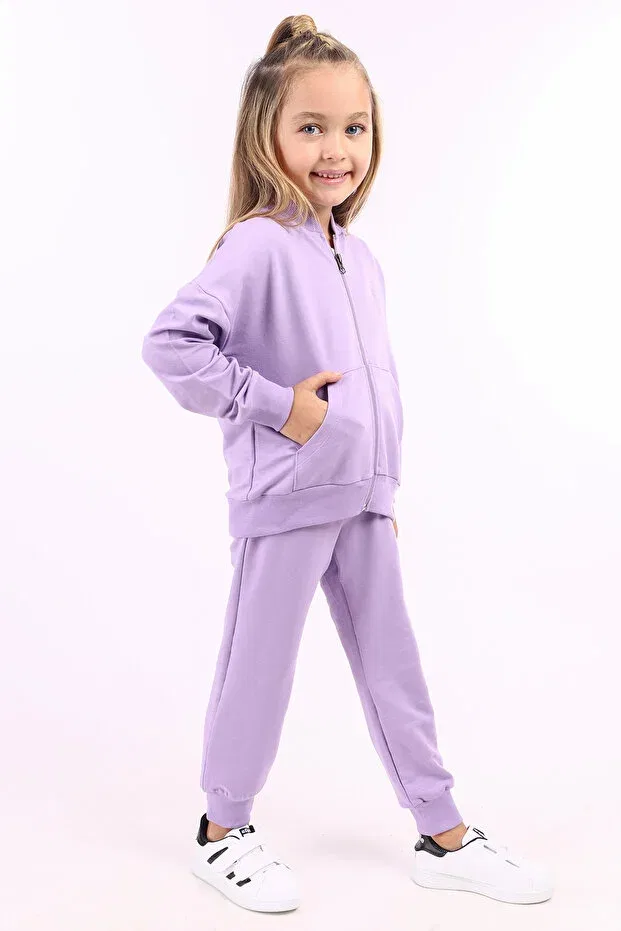 Детский комплект спортивного костюма для девочек на молнии Toontoy, Lilac