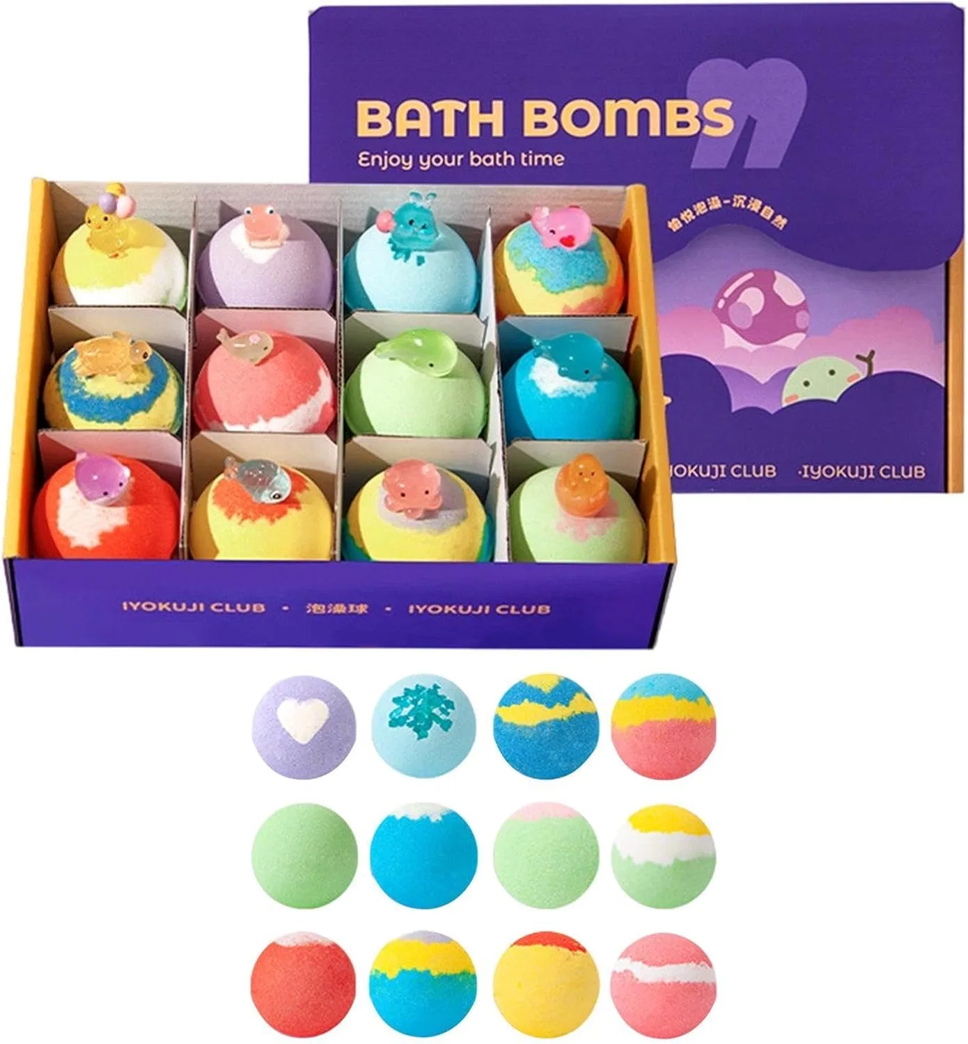 Набор бомбочек для ванны с игрушками, Generic, 12 шт, мультиколор