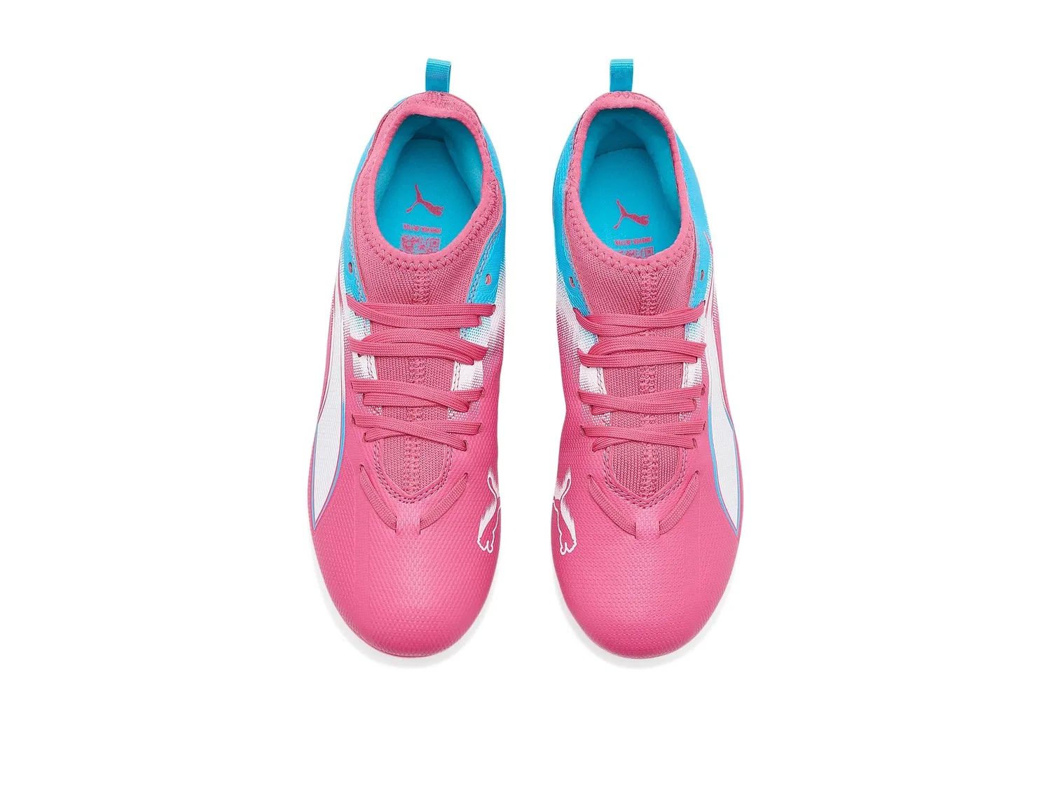 Бутсы Ultra 6 Match Re-charge Firm, Artificial Ground Soccer Cleats (для маленьких и больших детей) Puma Kids, Hero Blue/Sunset Pink/Garnet Rose — фото 3