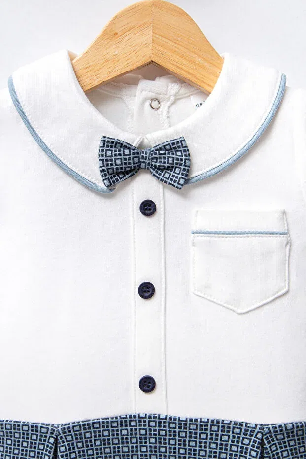 Детский комбинезон для мальчиков с коротким рукавом U.S. Polo Assn., White — фото 2