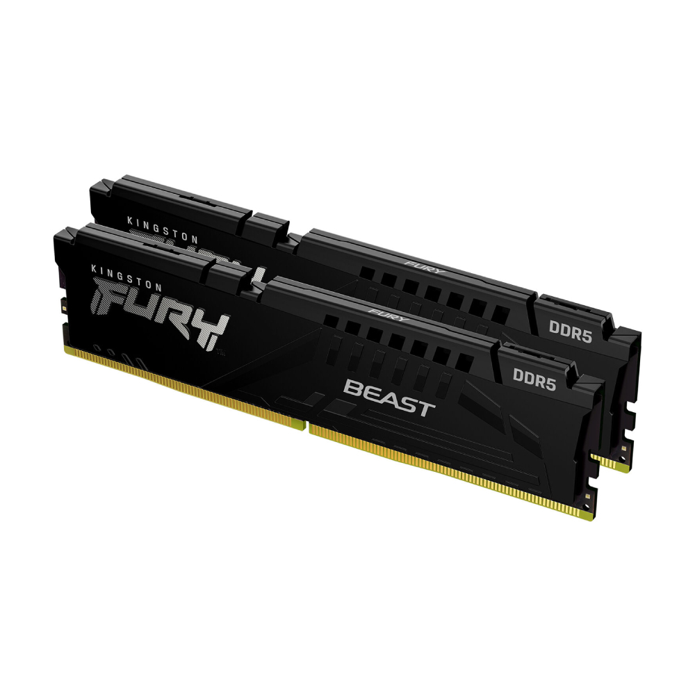 

Модуль памяти Kingston FURY Beast, 32Гб DDR5 (2x16 Гб), 4800 МГц, CL38, KF548C38BBK2-32, черный