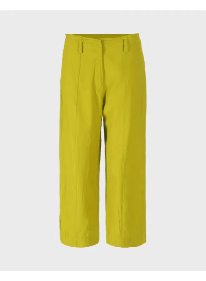Брюки прямые со складками Zara, желто-зеленый