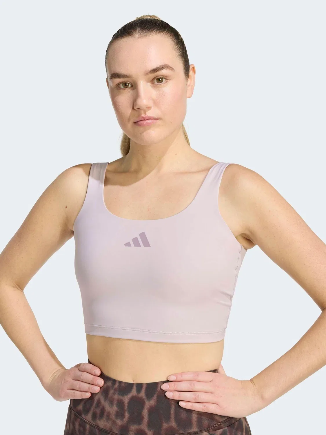Топ-бра adidas Purple Power Light Support Bra Tank Top, фиолетовый — фото 4