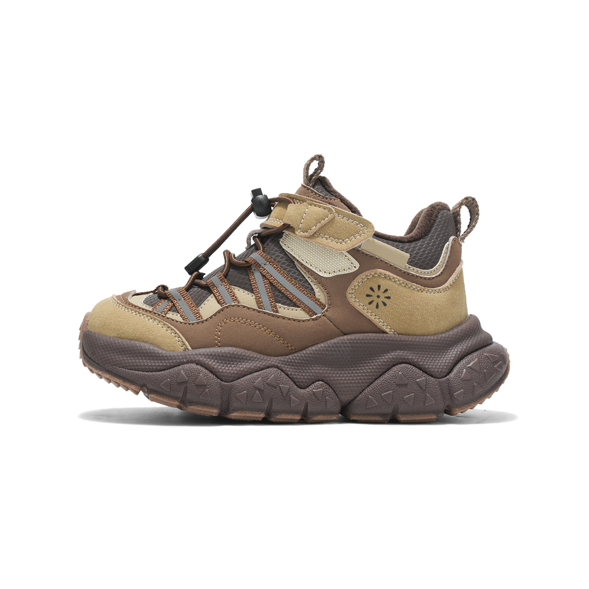 

Скользостойкие, износостойкие, термо низкие кроссовки для детей Lee, коричневый/желтый