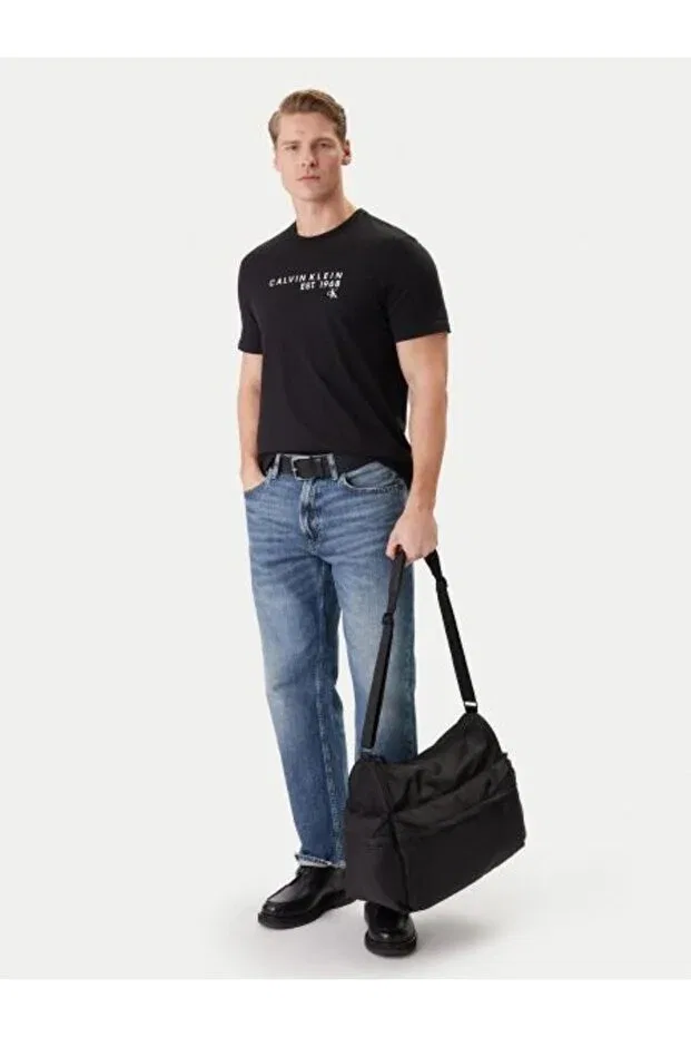 Мужская футболка с коротким рукавом хлопковая Calvin Klein, Black — фото 3