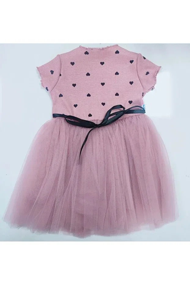 Детское платье для девочек с принтом Heart Lully Kids, Powder Pink