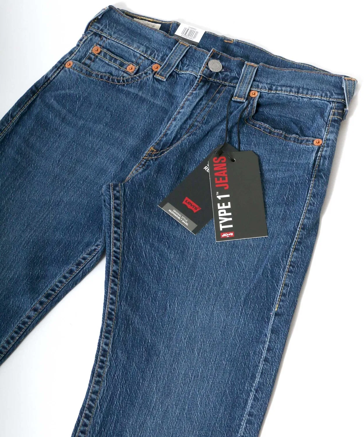 Мужские джинсы прямого кроя с эффектом поношенности Levi's 505 Regular Straight, Mid Indigo — фото 3