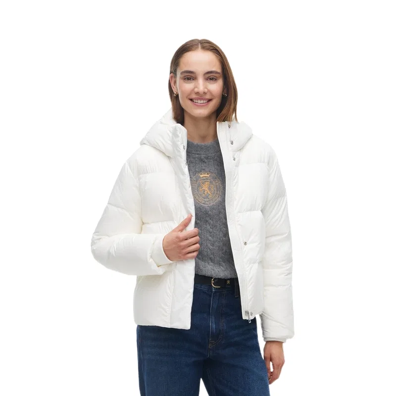 Женское пуховик с капюшоном Tommy Hilfiger, White YBL