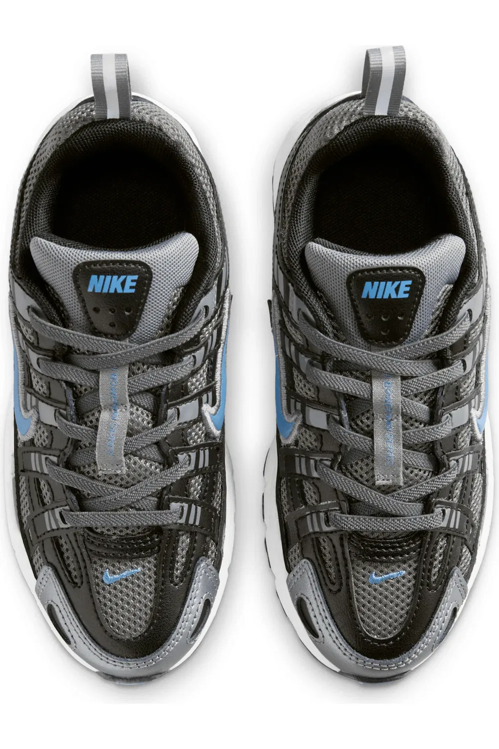 Кроссовки детские на шнуровке P-6000 Nike, Grey/Black/Platinum/Blue — фото 3