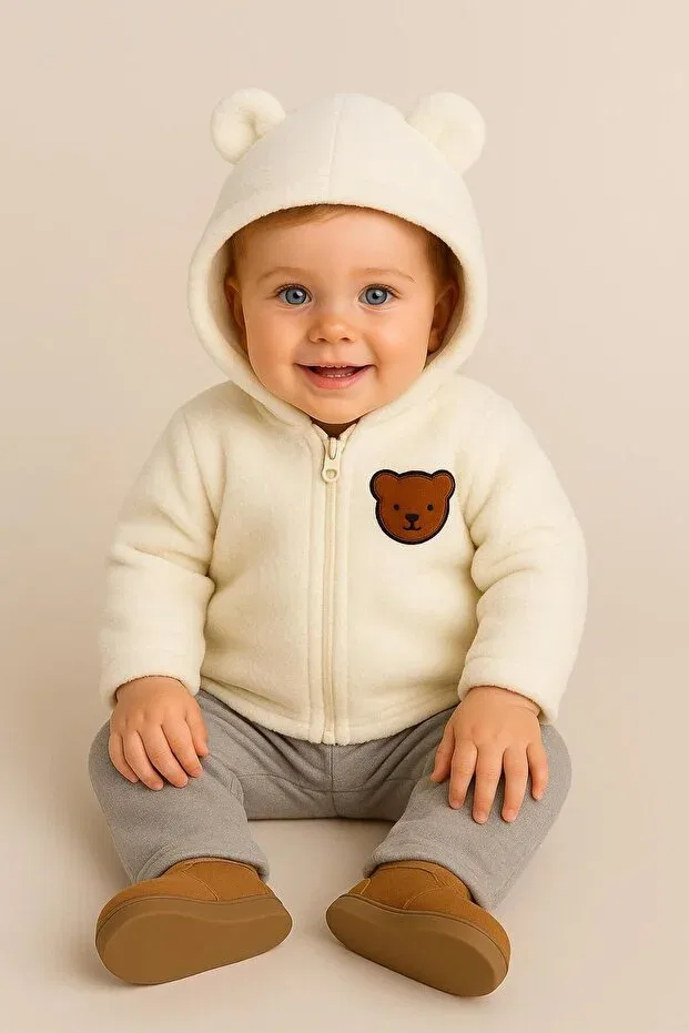 Детская куртка для девочек с вышивкой Basics Nevrankids, Ecru — фото 3