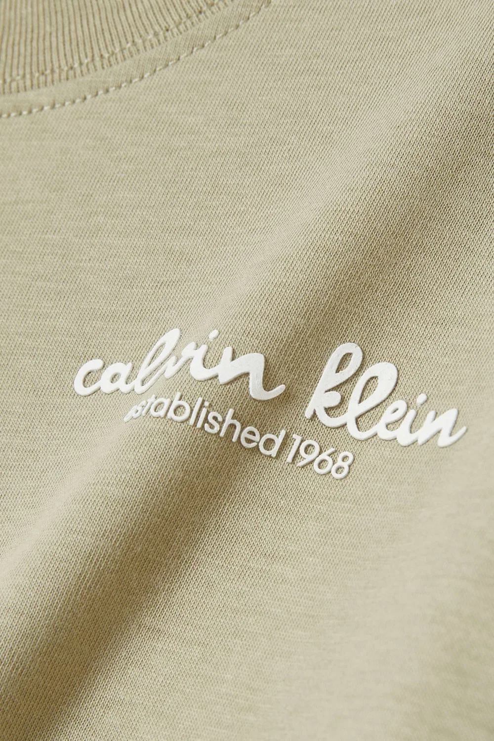 Футболка с принтом волн хлопковая Calvin Klein, зеленый — фото 3