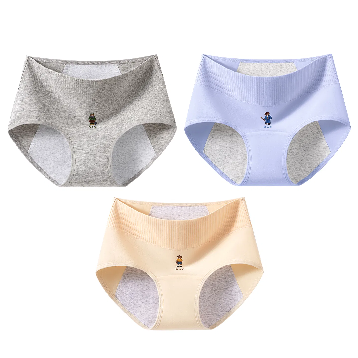 Детские трусы для девочек хлопковые удлиненные Red bean, Grayish Apricot Yellow — фото 3