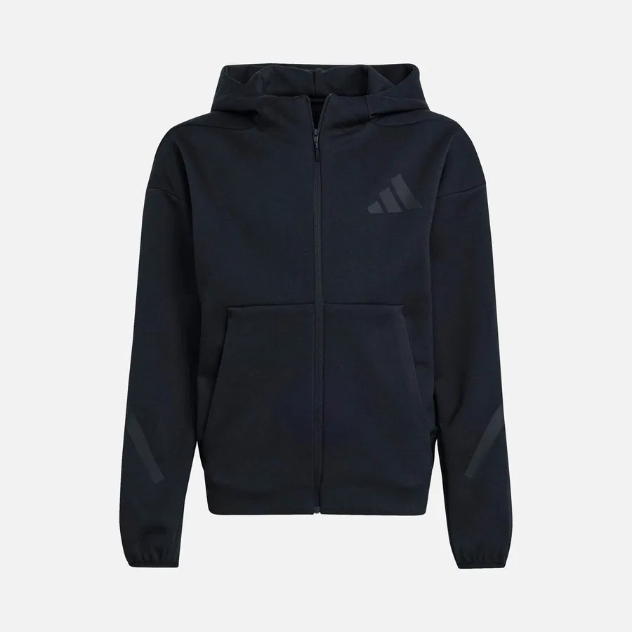 Детский свитшот с капюшоном и полной застежкой-молнией Z.N.E. Sportswear Track adidas, Черный