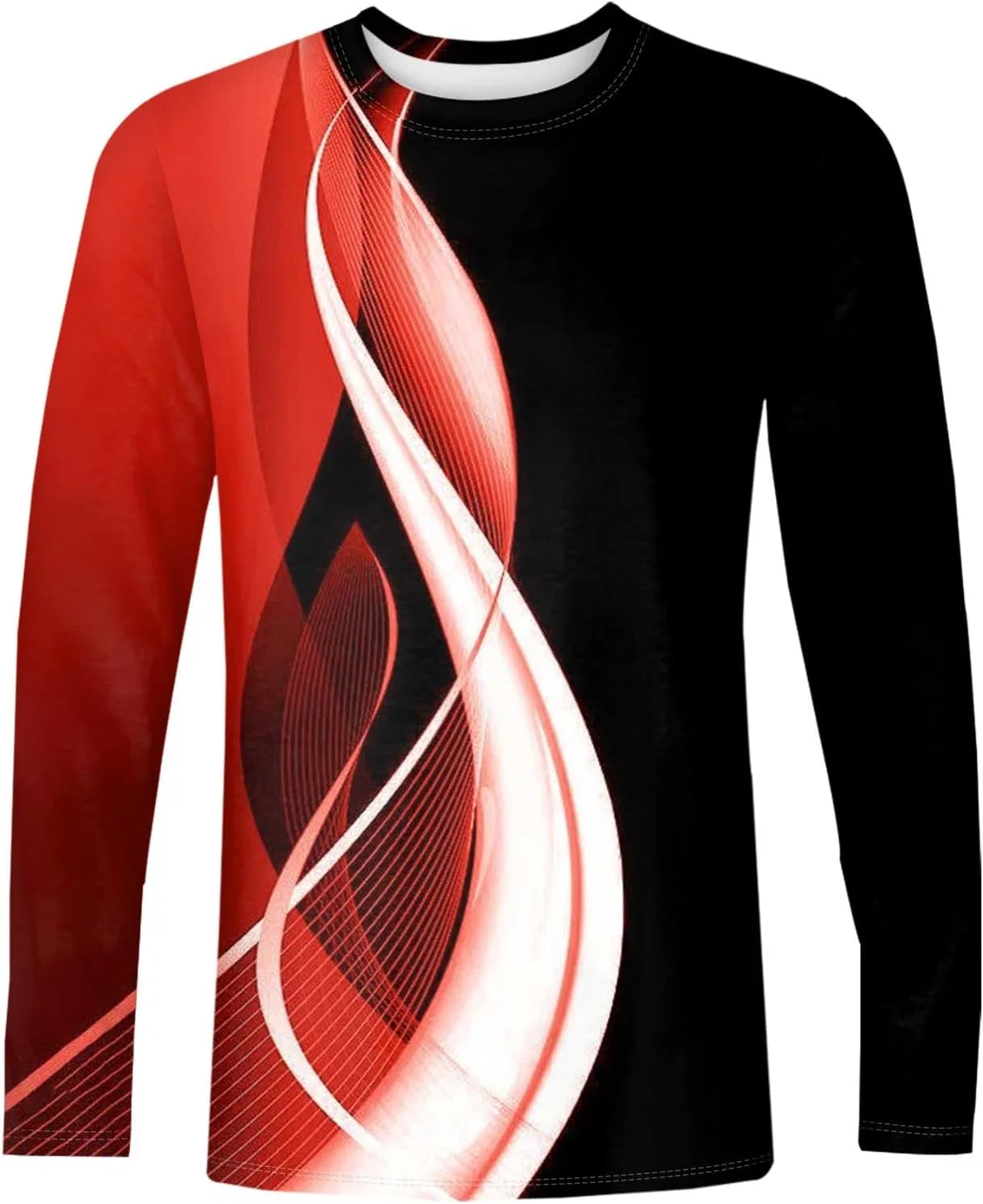 Мужская длинная футболка с круглым вырезом Regular Fit, Red — фото 2