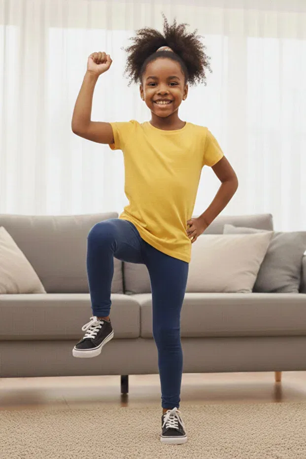 Детские леггинсы для девочек хлопковые Basics Twoo Kids, Navy Blue — фото 3