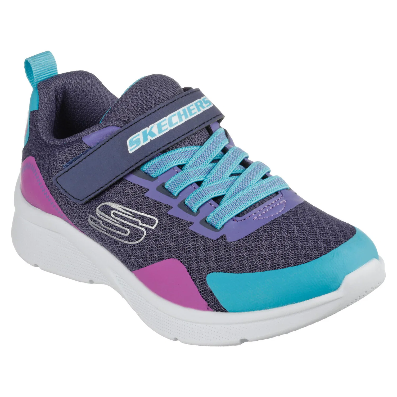 Детские кроссовки с принтом Microspec Bright Retros Skechers, Dunkelgrau Pastellblau