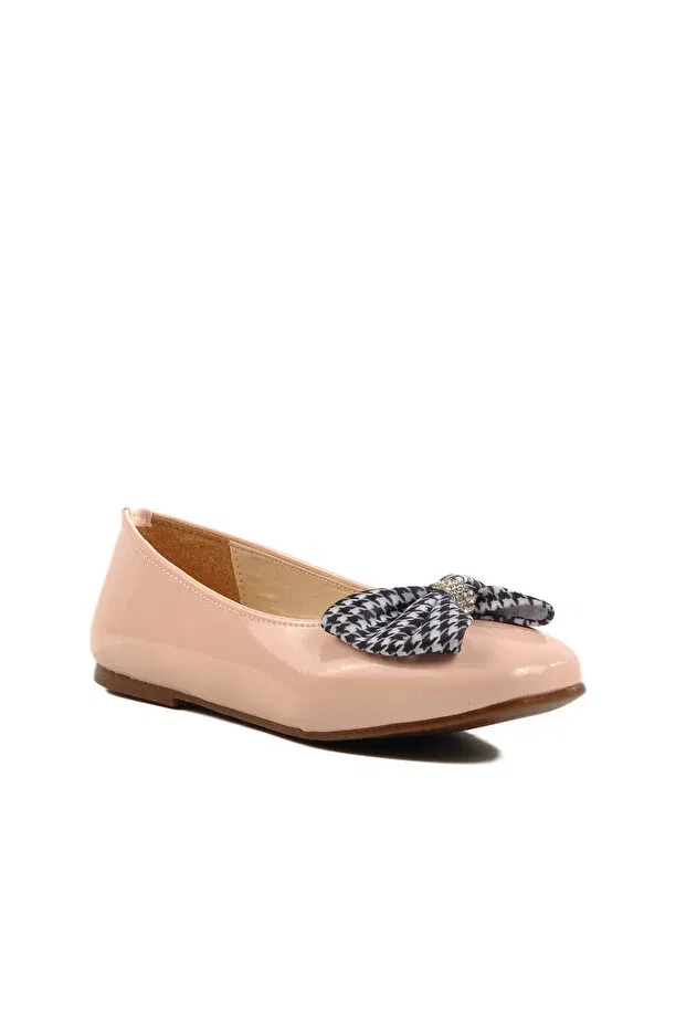 Детские балетки для девочек с бантом Powder Patent Leather Bow Ribbon Girls' Ballerinas 180 F Ayakmod, Powder Patent Leather — фото 3