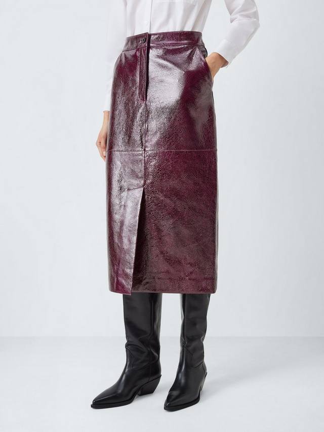 

Кожаная миди-юбка-карандаш John Lewis, Fig