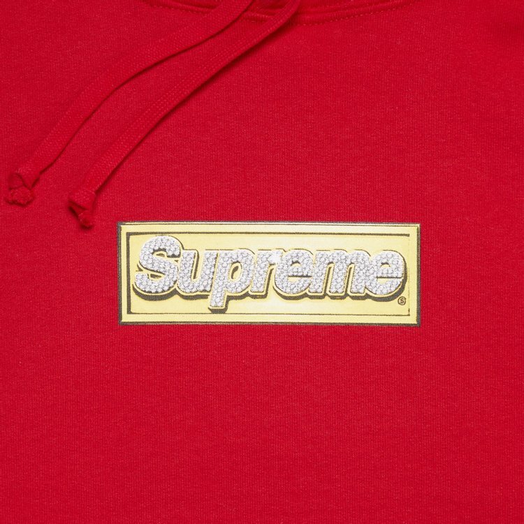 Толстовка Supreme Bling Box Logo Hooded Sweatshirt 'Red', красный — фото 4