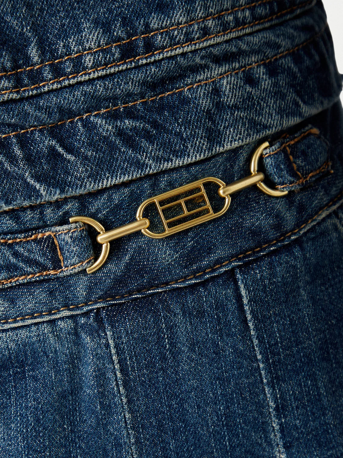 Женская джинсовая юбка прямого кроя Tommy Hilfiger, синий — фото 4
