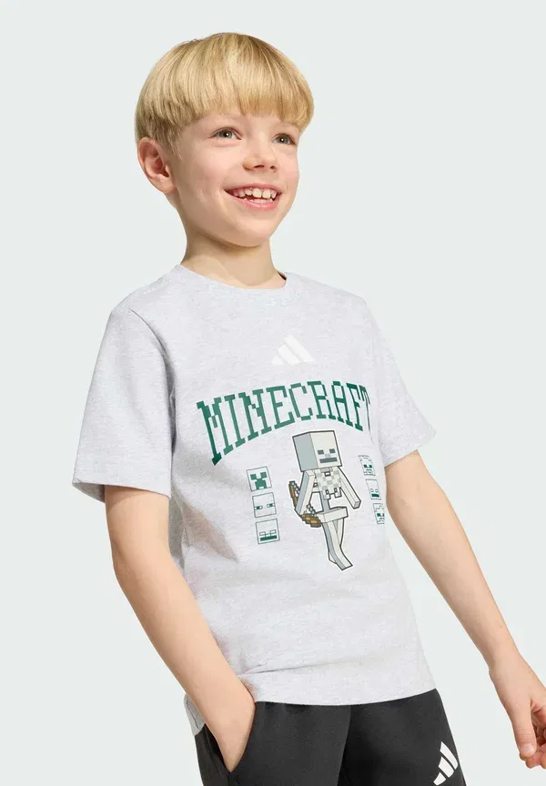 Футболка Adidas Minecraft унисекс - футболка с принтом Adidas Sportswear, светло-серый — фото 4