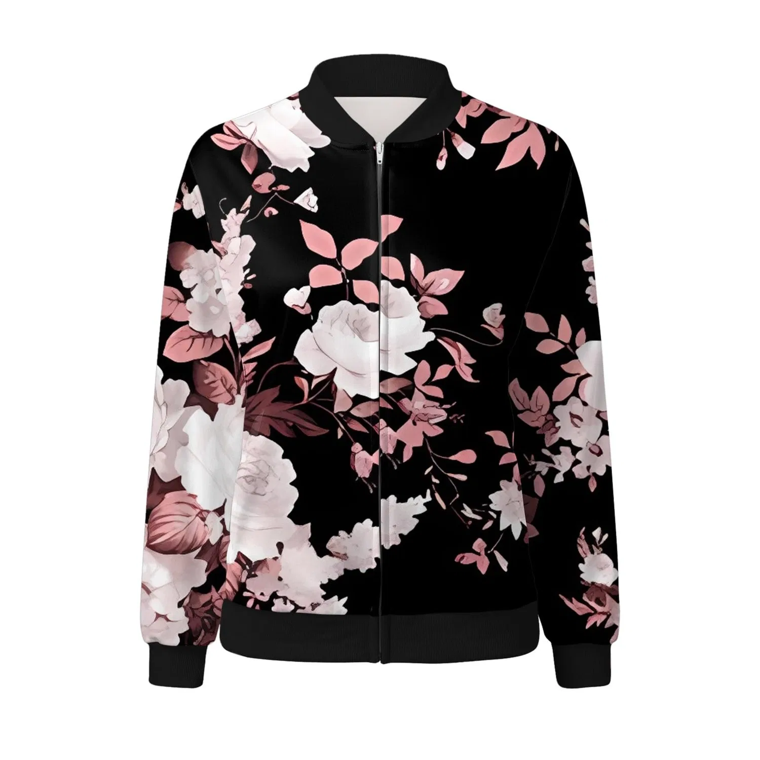 Женская ветрозащитная куртка-бомбер с длинным рукавом Y2K Hiphop Leisure Jacket, pink warm — фото 3