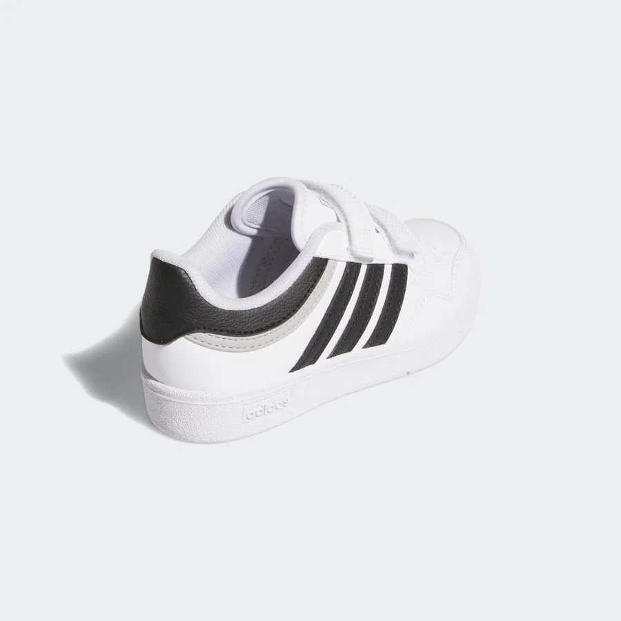 Детские спортивные кроссовки с липучками Hoops 4.0 adidas, Бело-черно-серый — фото 4
