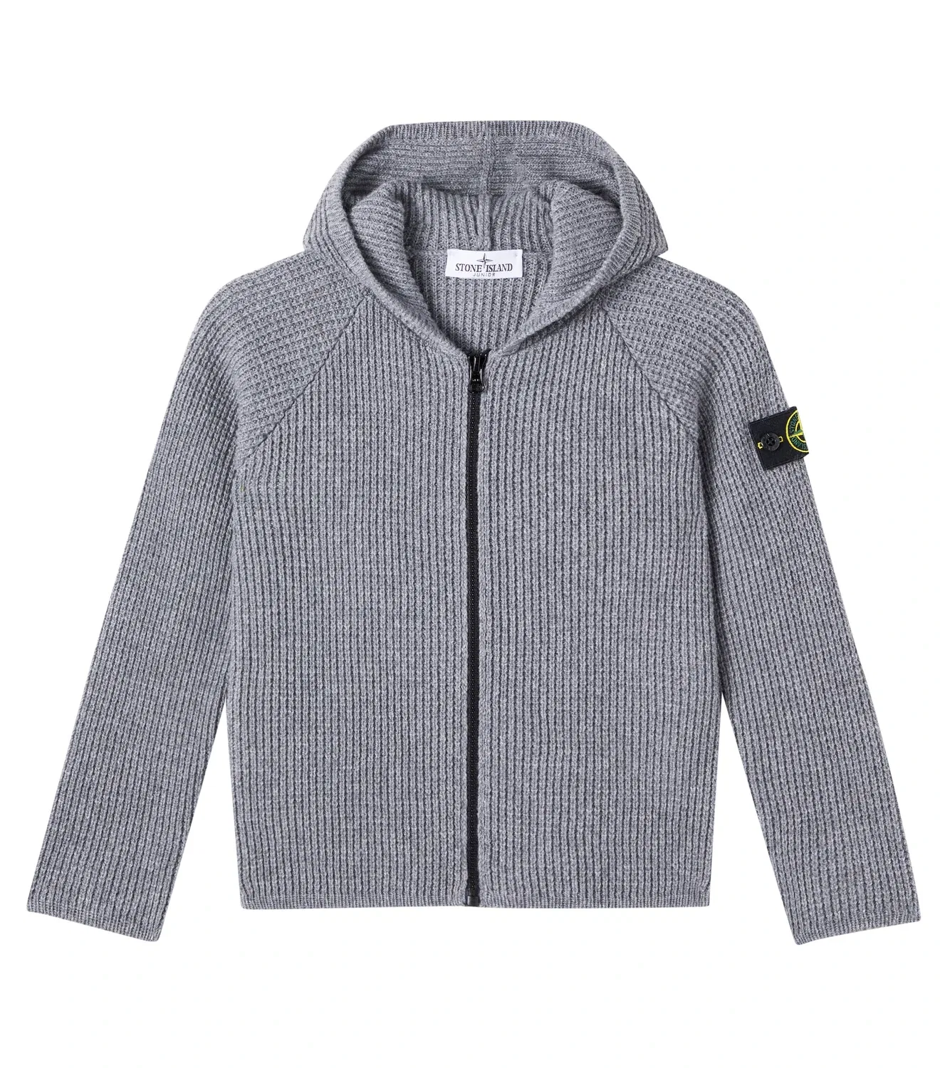 Толстовка на молнии с капюшоном Melange Dark Grey Stone Island Junior, серый