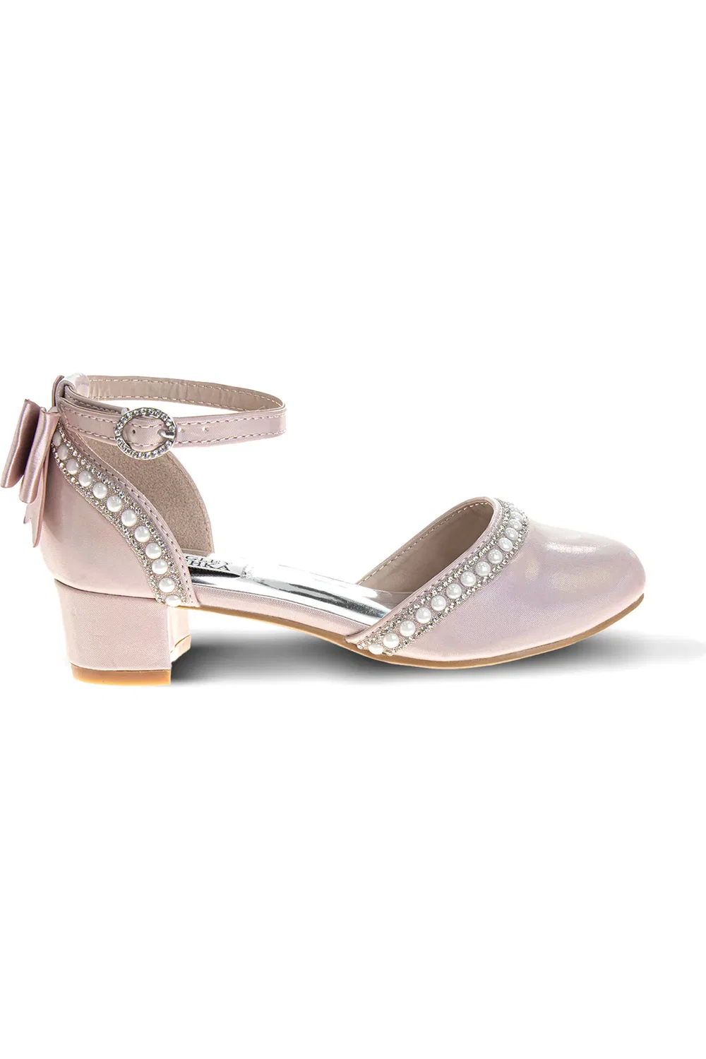 Туфли детские с бантом на щиколотке Badgley Mischka Collection, розовый — фото 2