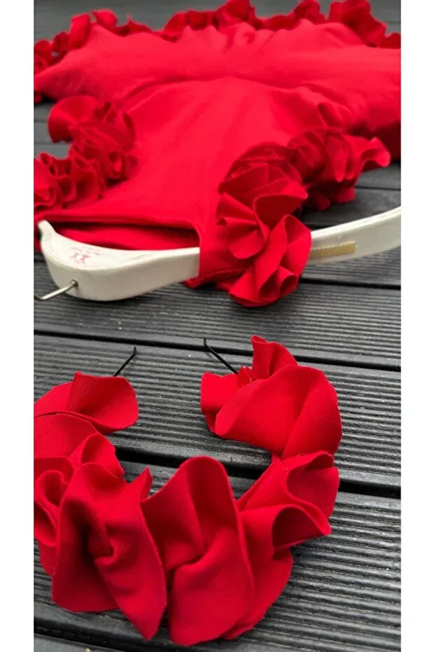 Детское платье для девочек хлопковое Red Poppy Dress Anne Kız Tasarım, Red — фото 4