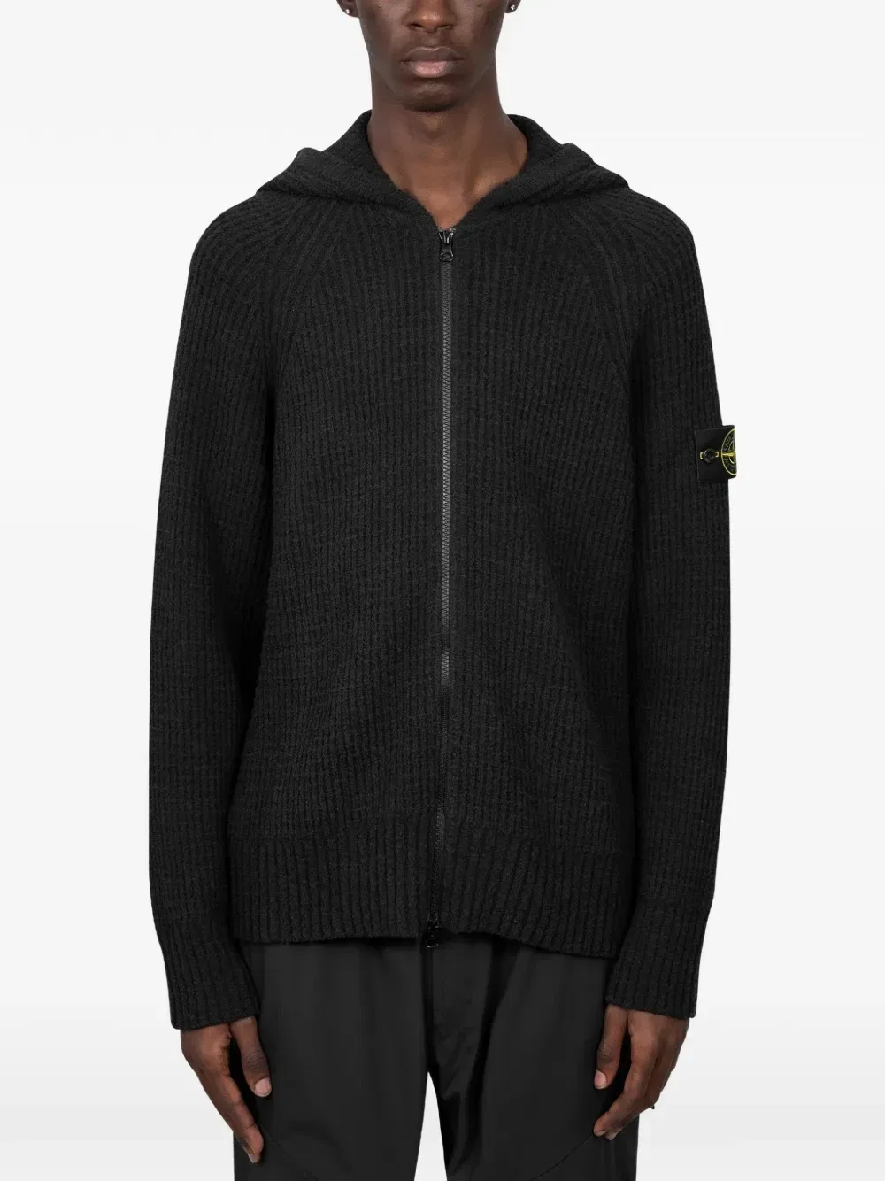 Джемпер в рубчик Stone Island, черный