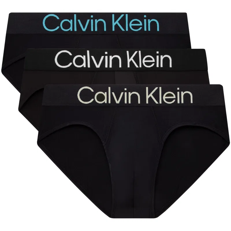 Мужские трусы-слипы комплект из 3 штук Calvin Klein, Moon White/Lemon/Deep Blue