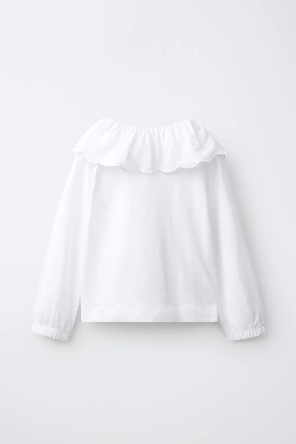 Романтическая футболка с воротником в стиле питера пэна ZARA, White — фото 2