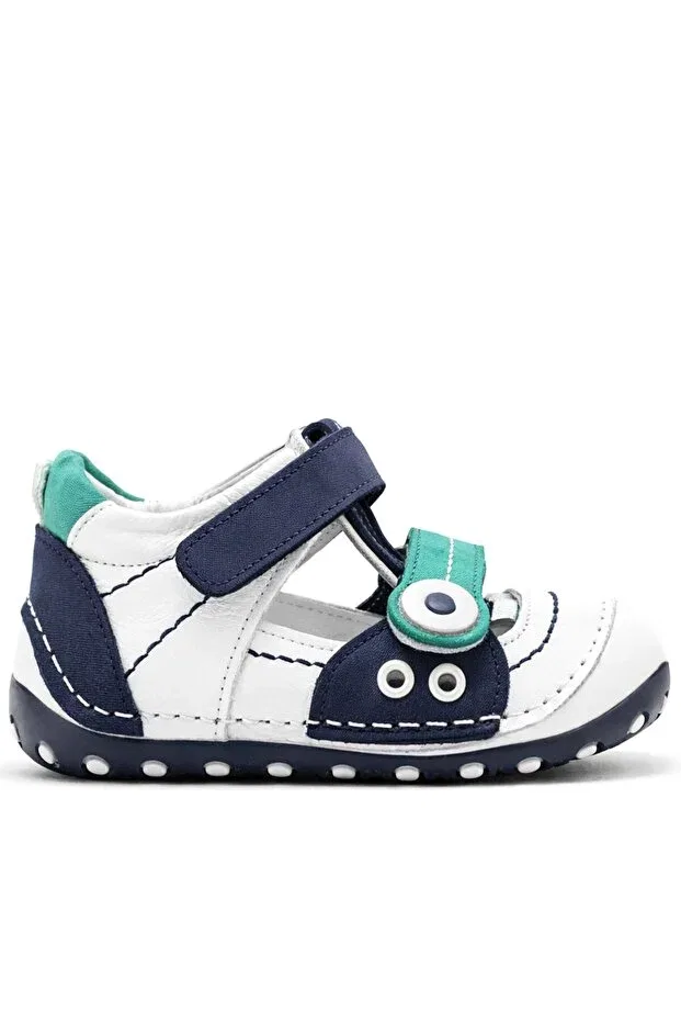Детские туфли для девочек кожаные с ортопедической стелькой Nıno, Navy Blue — фото 3