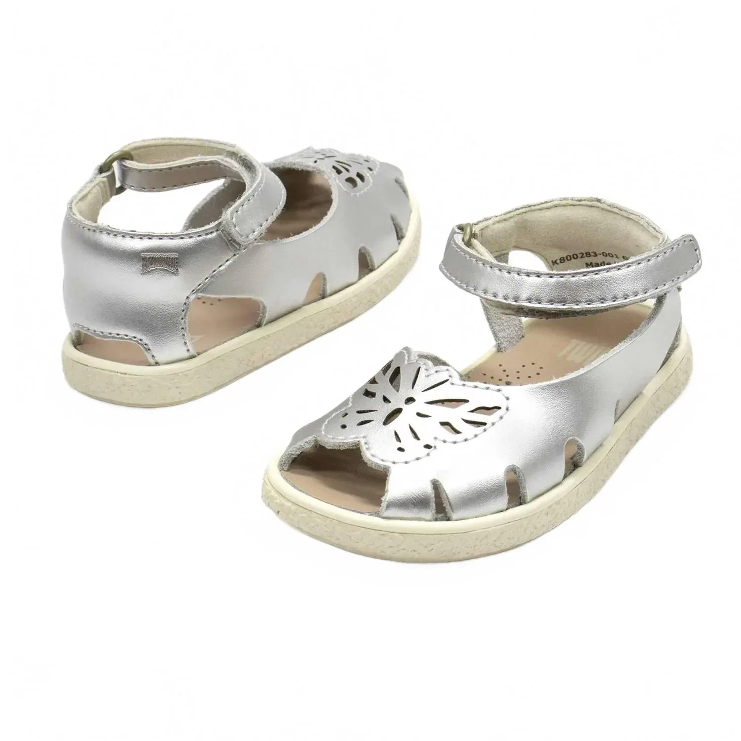 Детские сандалии с застежкой Toddler Twins Sandals Camper, Silver — фото 4