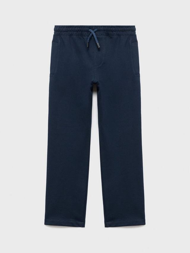 

Детские хлопковые джоггеры с кулиской Mango, Navy