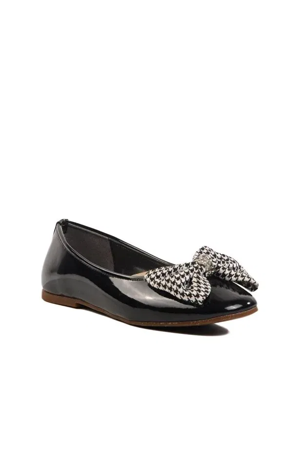 Детские балетки для девочек с принтом Walkway, Black Patent Leather
