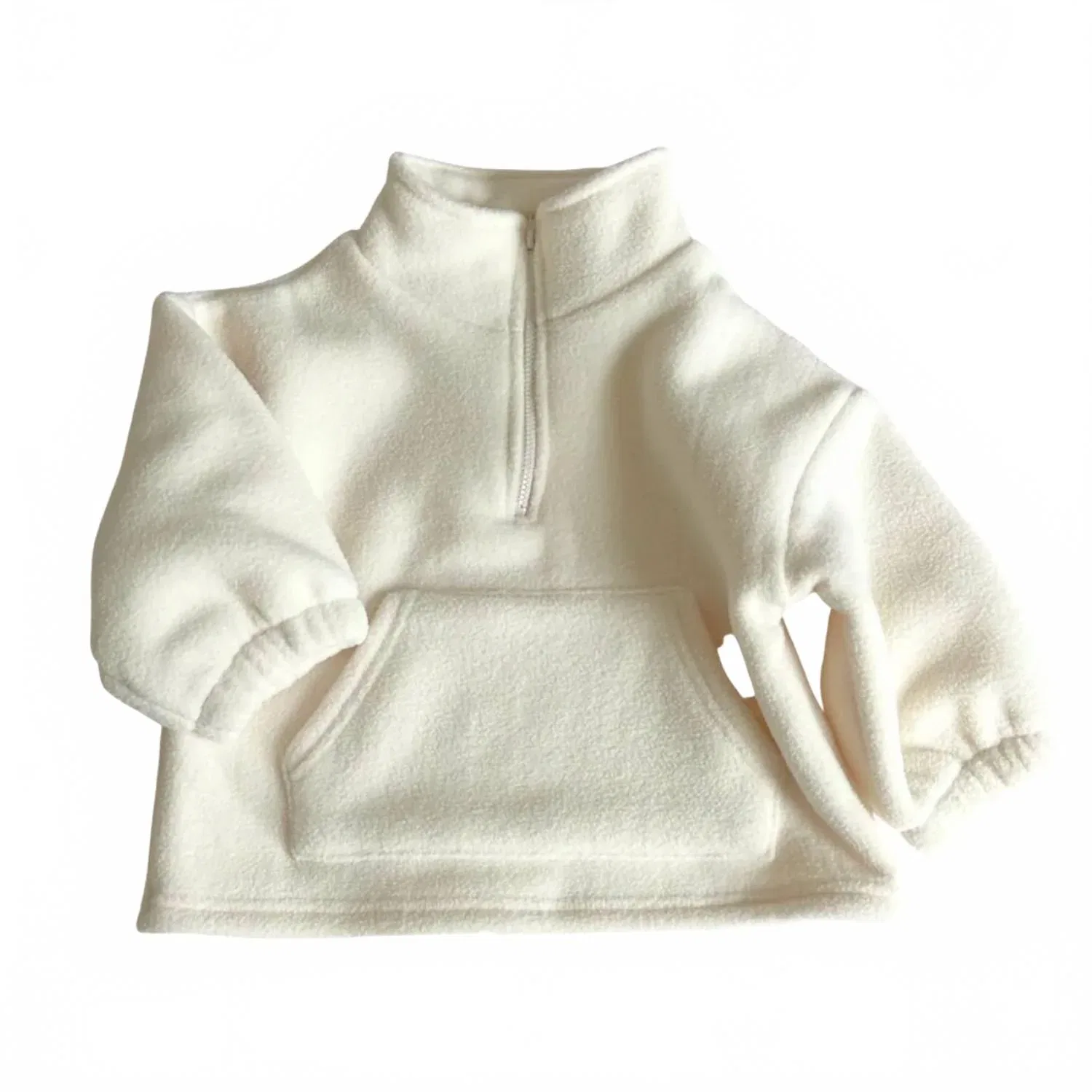 Детская куртка на молнии с карманом-кенгуру Little Prince London, Ivory — фото 2
