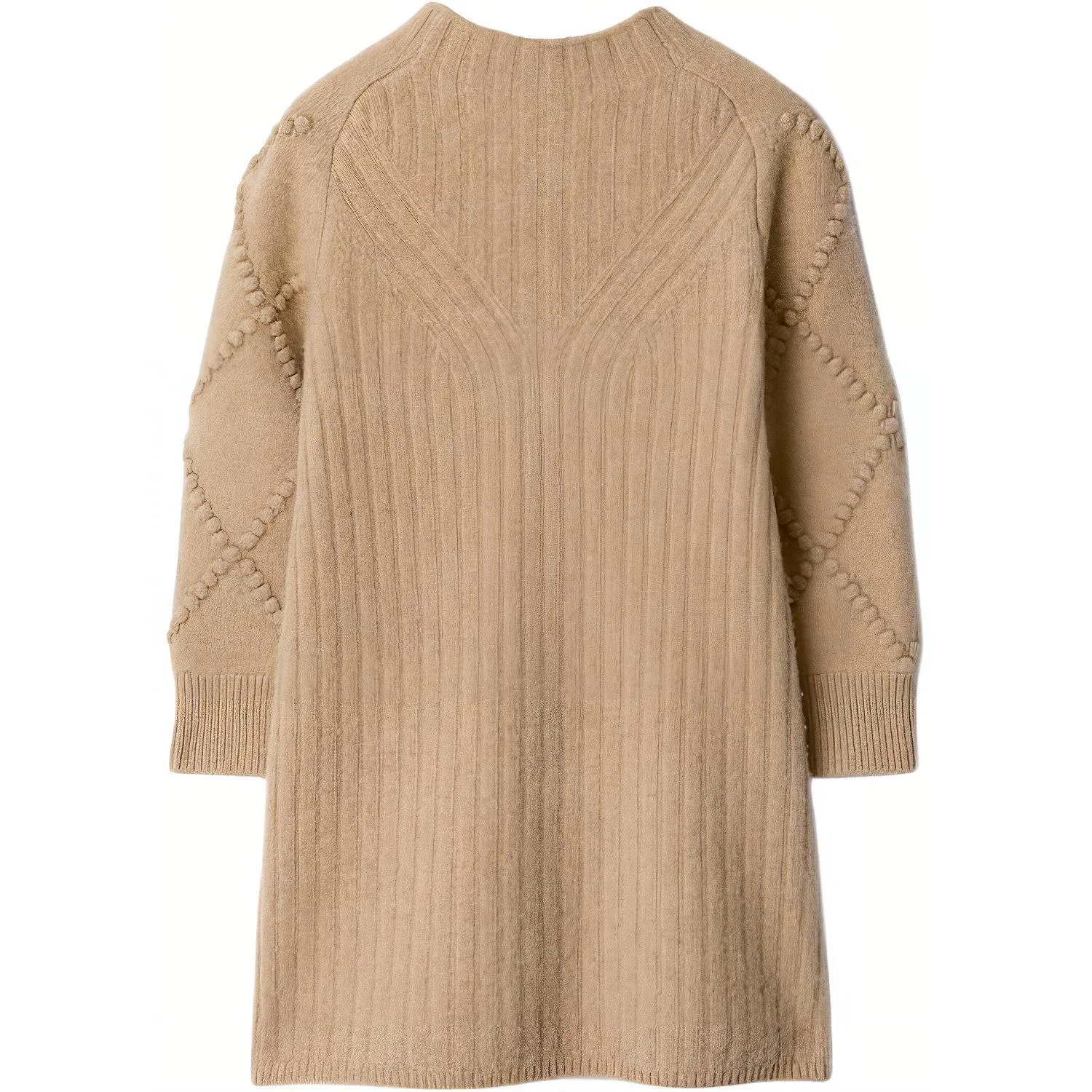 Платье детское с круглым вырезом, средней длины, Burberry, Sandy Beige — фото 3