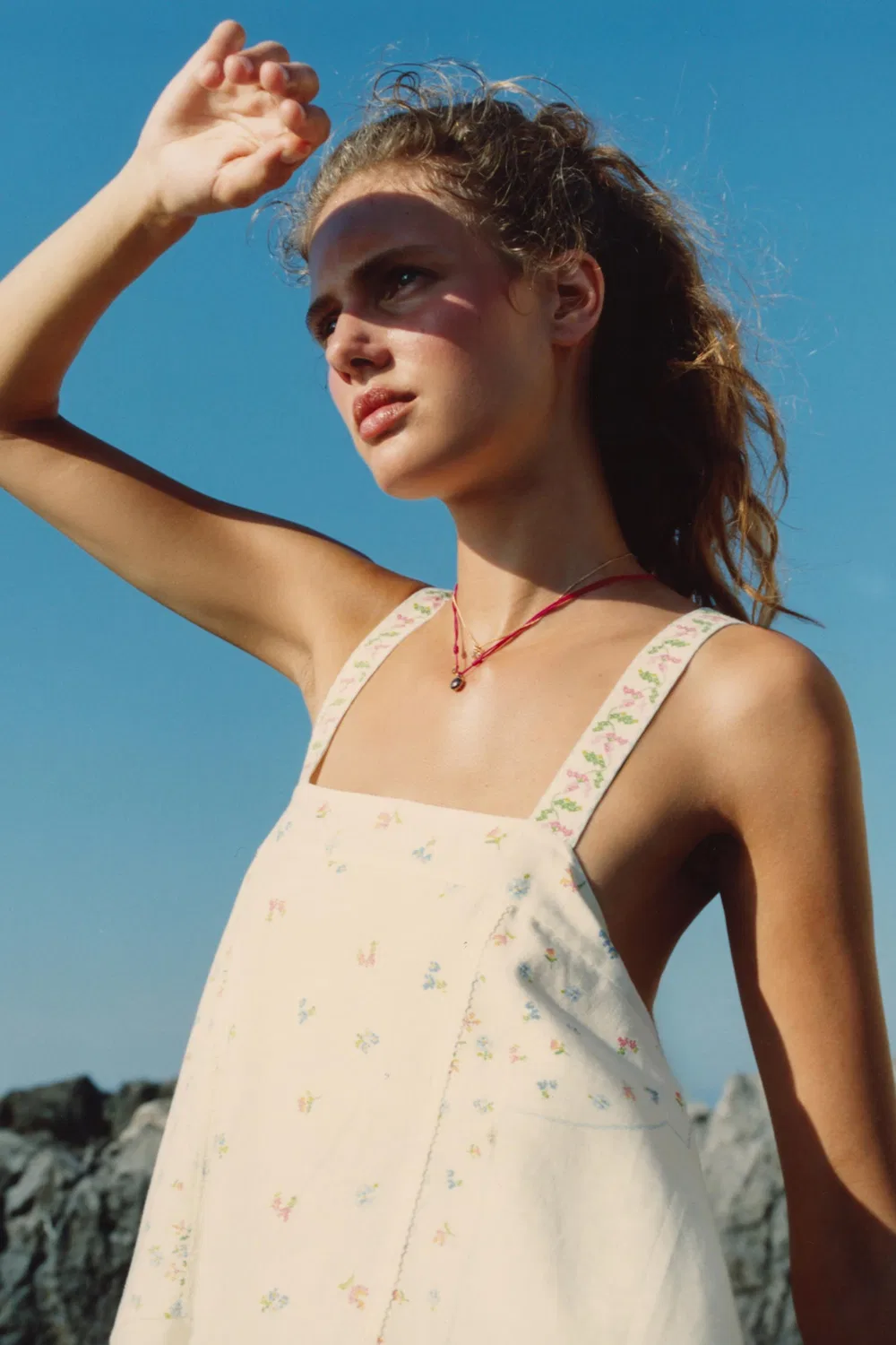 Асимметричный топ из льняной смеси с цветочным принтом ZARA, Multicoloured — фото 4