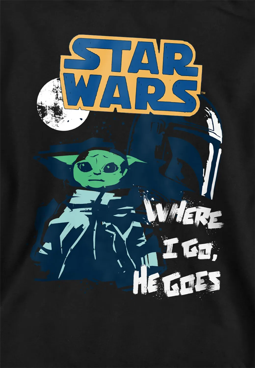 Детский свитшот с принтом Star Wars Swipe Grogu Disney, Black — фото 2