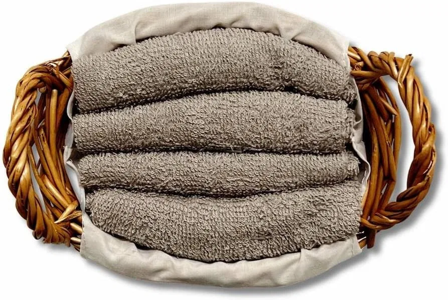 Набор мочалок махровых 30x30 см, плетеная корзина, S&G, 4 шт, Taupe — фото 2